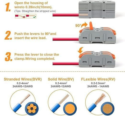 Lever Wire Cable Connectors Pack of 10